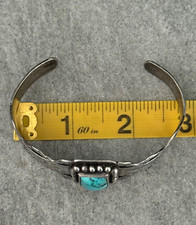 FRED HARVEY ERA  Navajo Turquoise RATTLESNAKE WHIRLING LOG Sterling Bracelet-LRG - Additional view 11