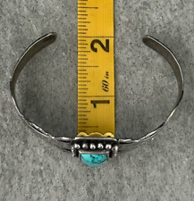 FRED HARVEY ERA  Navajo Turquoise RATTLESNAKE WHIRLING LOG Sterling Bracelet-LRG - Additional view 12