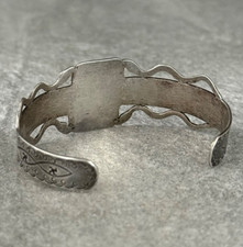 FRED HARVEY ERA  Navajo Turquoise RATTLESNAKE WHIRLING LOG Sterling Bracelet-LRG - Additional view 6