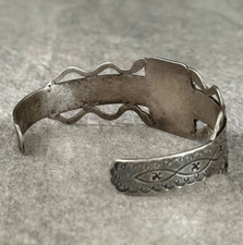 FRED HARVEY ERA  Navajo Turquoise RATTLESNAKE WHIRLING LOG Sterling Bracelet-LRG - Additional view 8