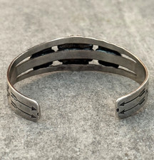 Vintage Fred Harvey Era Navajo Turquoise Dome SUN Sterling Bracelet 6.75 in - Additional view 7