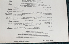 Santa Fe Railroad Menu Fred Harvey Service Houston Texas Railway Dining Car - Additional view 7