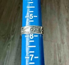 Fred Harvey Era Southwest  Sterling Silver & Oval Green Turquoise Ring  Sz 5.75 - Additional view 10