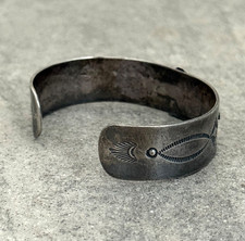 OLD FRED HARVEY ERA Navajo THUNDERBIRD silver Bracelet 27.5g 6.9 in - Additional view 8