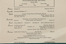 Santa Fe Railroad Dinner Menu Fred Harvey Service Railway Dining Car New Mexico - Additional view 5