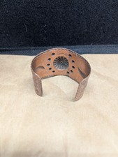 Copper Cuff Bracelet Fred Harvey Era Thunderbird Native American Symbol Wide Vtg - Additional view 3