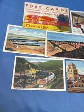 Vintage Fred Harvey Santa Fe Railroad Envelope w/ 7 linen Post Cards Super Chief - Additional view 3