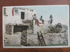 c1910s Fred Harvey "Street Scene in Hopi Land," AZ, Native Americans, Phostint