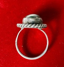 Fred Harvey Era Irregular Shape Greasy Green Turquoise & Sterling Ring  6.75 - Additional view 6