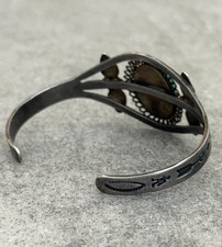 OLD FRED HARVEY ERA Navajo Turquoise Silver Bracelet 6.75in - Additional view 7