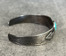 OLD FRED HARVEY ERA 1940's Native American Navajo Turquoise Sterling Bracelet - Additional view 5