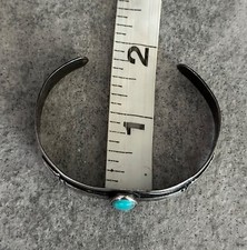 OLD FRED HARVEY ERA 1940's Native American Navajo Turquoise Sterling Bracelet - Additional view 8