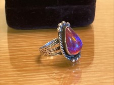 VTG Fred Harvey Era Sterling Silver Dragon's Breath Ring Earrings Bracelet Set - Additional view 13