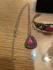 VTG Fred Harvey Era Sterling Silver Dragon's Breath Ring Earrings Bracelet Set - Additional view 14