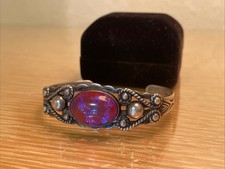 VTG Fred Harvey Era Sterling Silver Dragon's Breath Ring Earrings Bracelet Set - Additional view 3