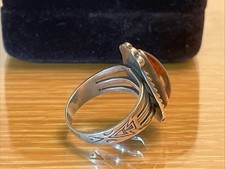 VTG Fred Harvey Era Sterling Silver Dragon's Breath Ring Earrings Bracelet Set - Additional view 8