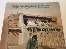 International Panama-California Expo Pueblo Indian Pottery Fred Harvey Postcard - Additional view 1