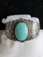 vintage fred harvey era unsigned turquoise cuff bracelet OLDER 7