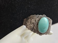 vintage fred harvey era unsigned turquoise cuff bracelet OLDER 7
