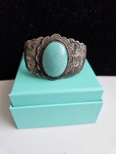 vintage fred harvey era unsigned turquoise cuff bracelet OLDER 7