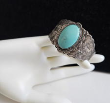 vintage fred harvey era unsigned turquoise cuff bracelet OLDER 7