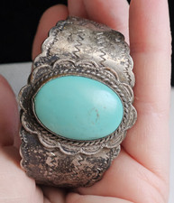 vintage fred harvey era unsigned turquoise cuff bracelet OLDER 7