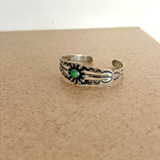 1930s Fred Harvey Era IH Coin Silver Turquoise Southwestern Cuff Bracelet - Additional view 1