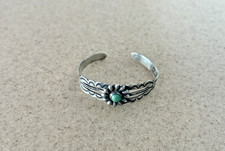 1930s Fred Harvey Era IH Coin Silver Turquoise Southwestern Cuff Bracelet - Additional view 2