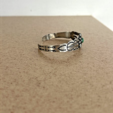 1930s Fred Harvey Era IH Coin Silver Turquoise Southwestern Cuff Bracelet - Additional view 8