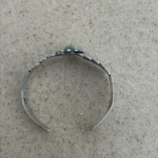 1930s Fred Harvey Era IH Coin Silver Turquoise Southwestern Cuff Bracelet - Additional view 9