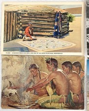 Vintage Postcards 6 RPPC and Artist Cards Native American Western Fred Harvey - Additional view 1