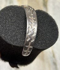 Native American Fred Harvey era Silver Snake Stamp Turquoise Cuff/Bracelet   - Additional view 6