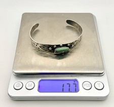 Navajo Fred Harvey Era Silver Cerrillos Turquoise Whirling Log Cuff 7” - Additional view 5