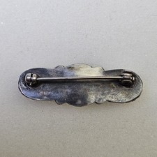 Vintage Fred Harvey Era Sterling Silver Three Stone Turquoise Brooch Pin Navajo - Additional view 2