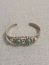 Vintage FRED HARVEY ERA Navajo Turquoise  Sterling silver Bracelet 18.3g - Additional view 1