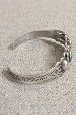 Vintage FRED HARVEY ERA Navajo Turquoise  Sterling silver Bracelet 18.3g - Additional view 6