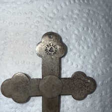 Vintage Fred Harvey Era Navajo Sterling Silver Cross Pendent with Turquoise - Additional view 2