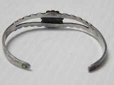 VINTAGE PAWN NAVAJO INDIAN HARVEY STERLING SILVER TURQUOISE SML SIZE BRACELET - Additional view 4