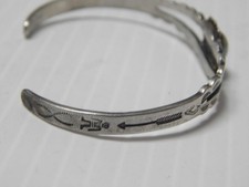 VINTAGE PAWN NAVAJO INDIAN HARVEY STERLING SILVER TURQUOISE SML SIZE BRACELET - Additional view 5