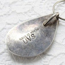 Navajo Fred Harvey Era Sterling Silver 18” Turquoise Pendant Necklace Signed UVS - Additional view 7