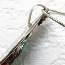 Navajo Fred Harvey Era Sterling Silver 18” Turquoise Pendant Necklace Signed UVS - Additional view 9