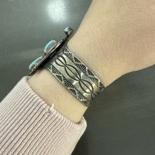 TURQUOISE THUNDERBIRD CUFF BRACELET VIRGIL BEGAY STERLING SILVER NATIVE NAVAJO - Additional view 6