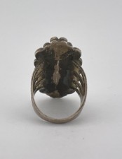 Old Fred Harvey Era Navajo Petrified Wood Agate Sterling Silver Stamped Ring - Additional view 4
