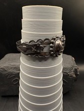 Vintage Early Fred Harvey Sterling Silver Thunderbird Native Cuff Bracelet 925 - Additional view 15