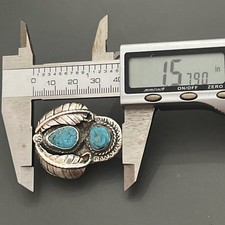 Early Old Pawn Native American Sterling Silver Fred Harvey Turquoise Pendant - Additional view 7