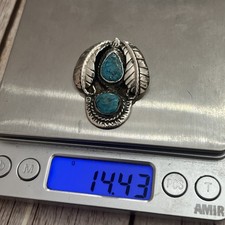 Early Old Pawn Native American Sterling Silver Fred Harvey Turquoise Pendant - Additional view 10