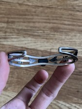 Vintage Whirling Log Cuff Fred Harvey Era Navajo Turquoise Silver 2.5” Wide - Additional view 4