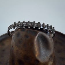 Fred Harvey Vintage Navajo Sterling Silver Cuff Bracelet Repousse 1940s 925 Cuff - Additional view 1