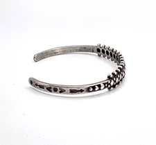 Vintage Sterling Silver Fred Harvey Era Zuni Small Dome Row Bracelet 925 - Additional view 1