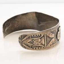 Native American Fred Harvey Cerillos Turquoise Sterling Silver Cuff Bracelet - Additional view 7